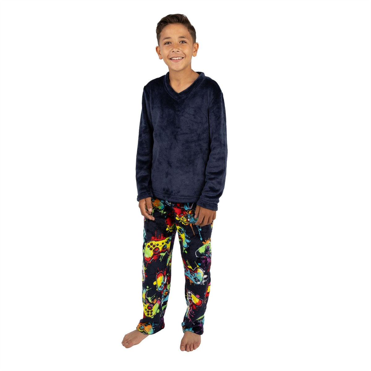 Cargo Bay Boys Gamer Fleece Pyjamas - Navy Cargo Bay