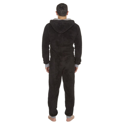 Onezee Mens Snuggle Fleece Onesie - Black