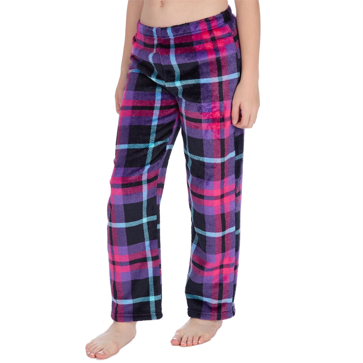 Forever Dreaming Girls Fleece Lounge Pants - Purple Check