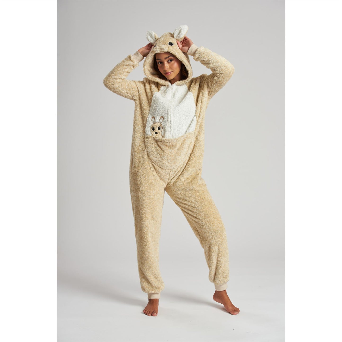 Loungeable Womens Marl Fleece Kangaroo Onesie