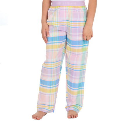 Forever Dreaming Girls Woven Check Lounge Pants - Pink