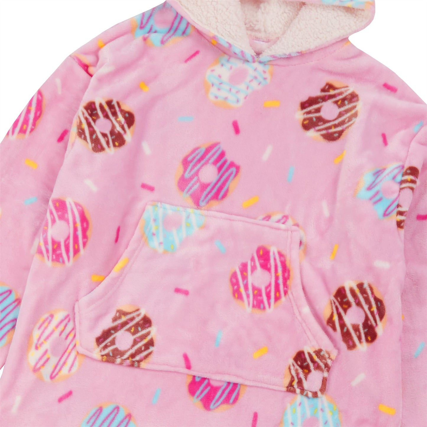 Slumber Party Kids Oversized Fleece Donut Hoodie - Pink