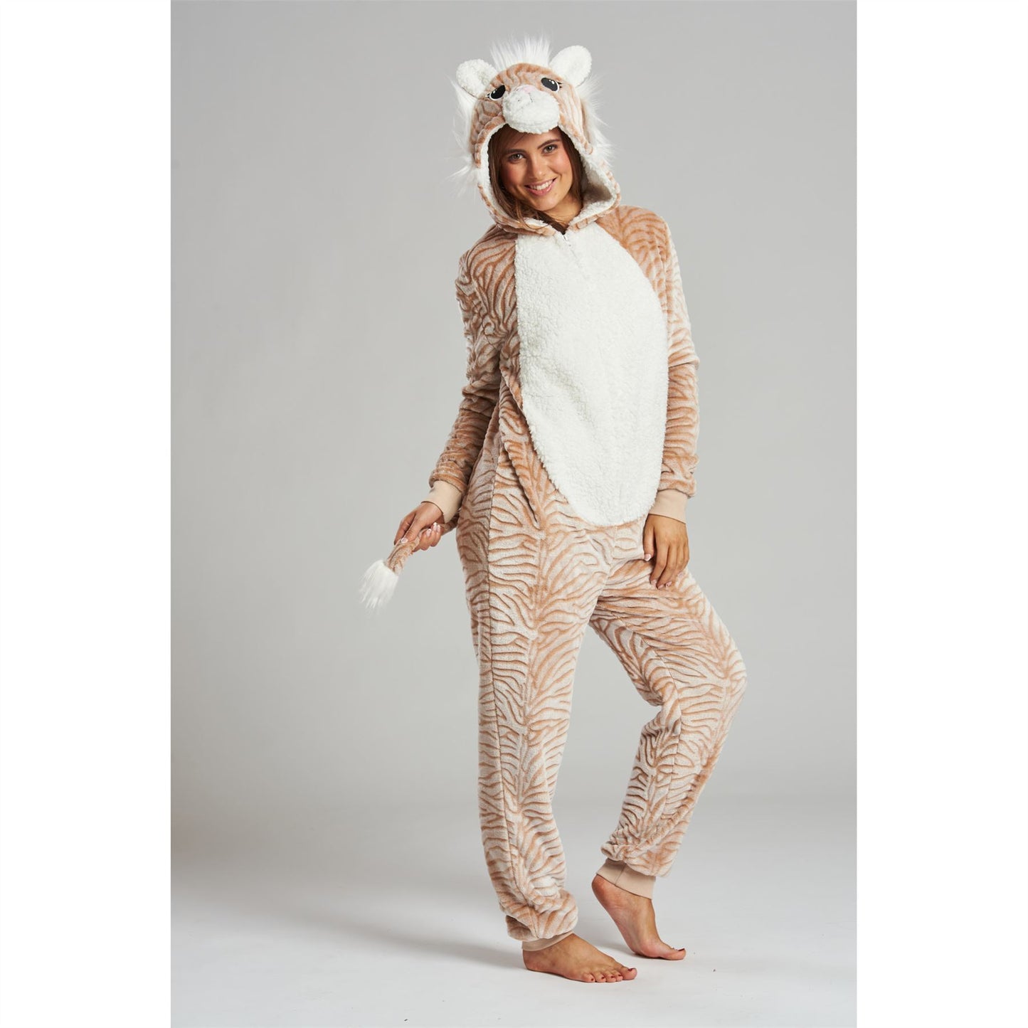 Loungeable Womens Luxury Fleece Tiger Onesie