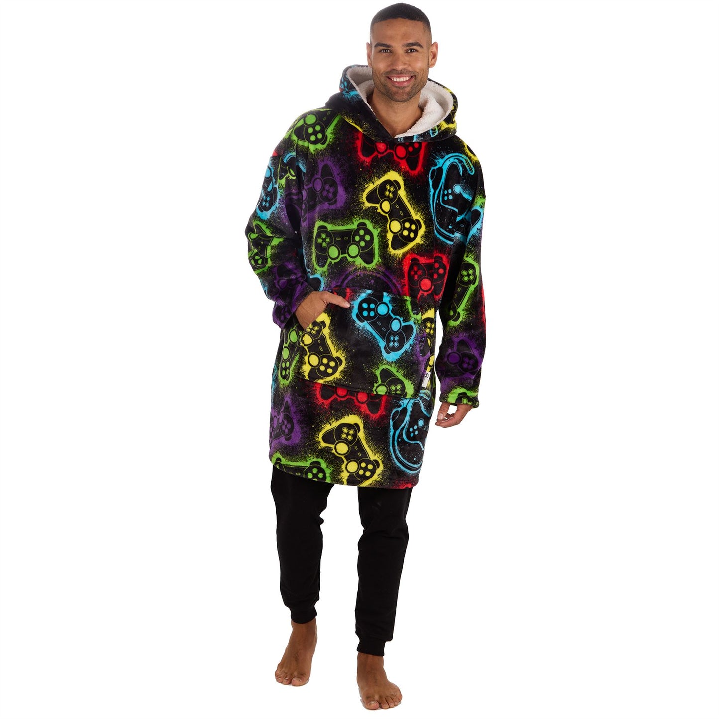 Huggable Hoodie Mens Fleece Oversized Hoodie - Gaming