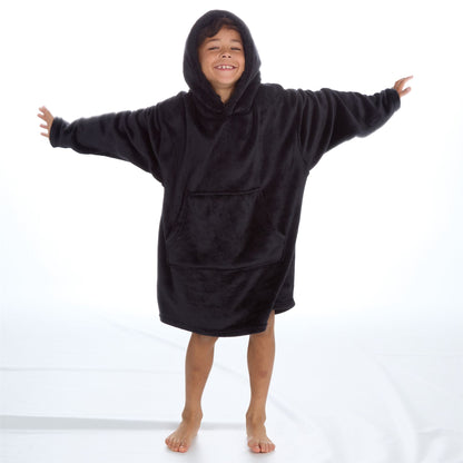 Embargo Kids Plush Fleece Oversized Hoodie - Black