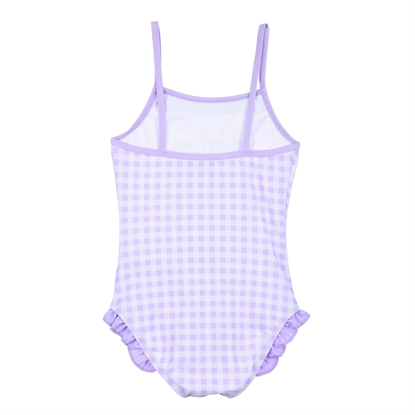 Girls Minnie Mouse Gingham Swimsuit - Purple