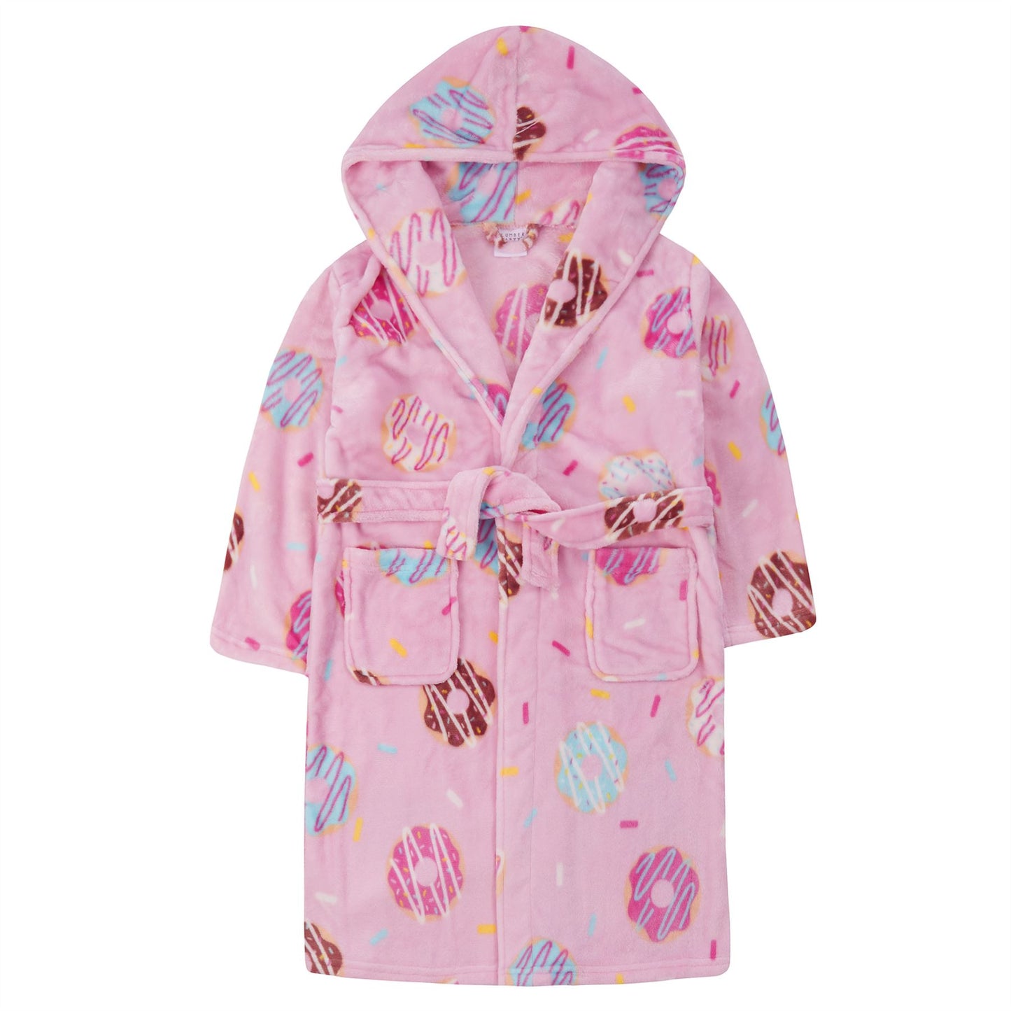 Slumber Party Kids Donut Flannel Fleece Robe - Pink