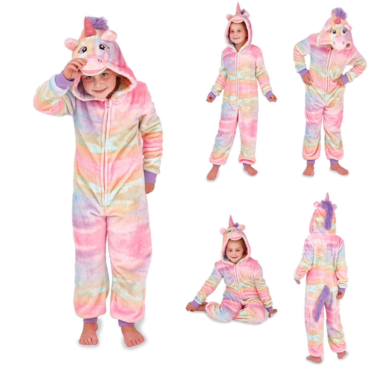 Nifty Kids Rainbow Unicorn Fleece Onesie