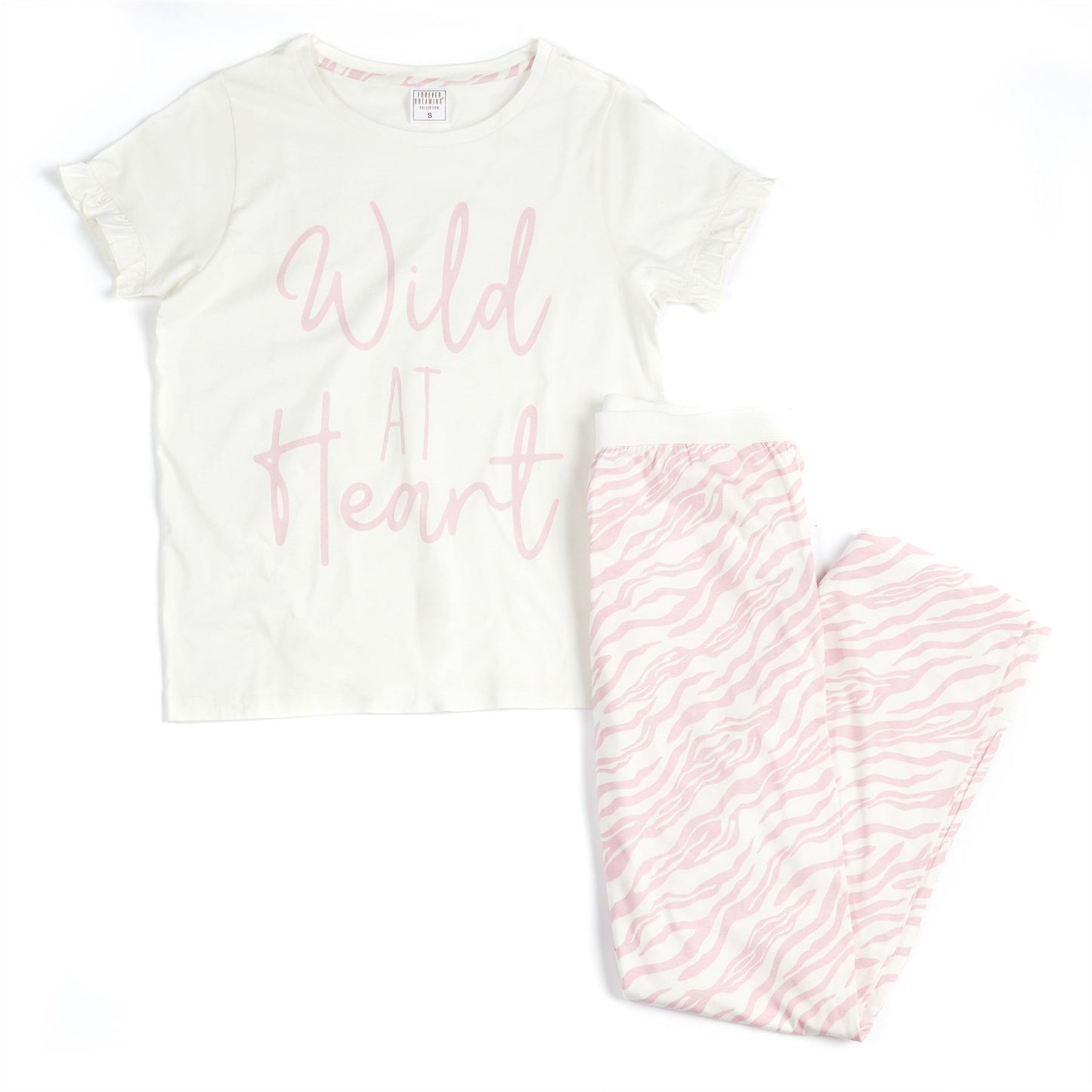 Forever Dreaming Womens 'Wild At Heart' Pyjama Set - Winter White
