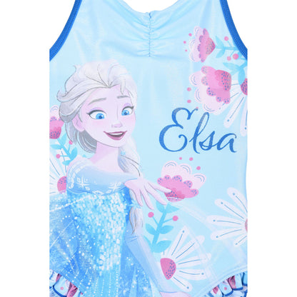Girls Disney Frozen Elsa Glitter Swimsuit - Blue