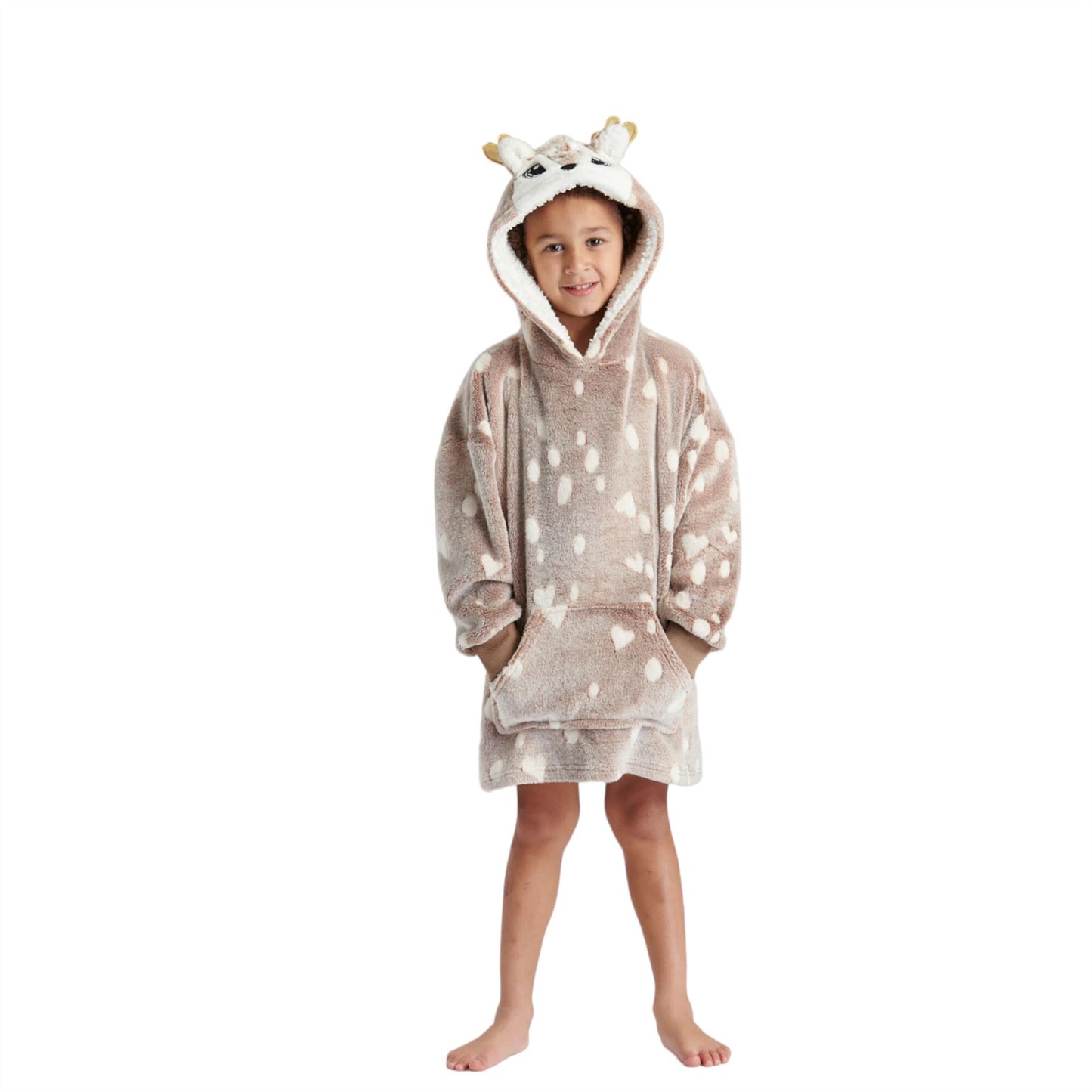 Loungeable Kids Luxury Fleece Reindeer Snuggle Hoodie