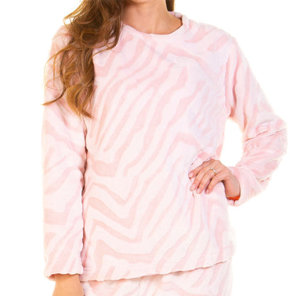 La Marquise Womens Supersoft Fleece Pyjamas - Pink Zebra