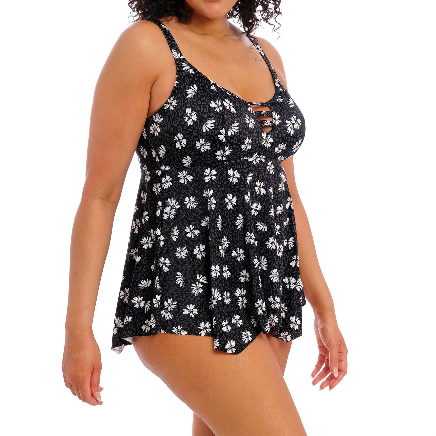 Elomi Plain Sailing Tankini Top - Black Daisy