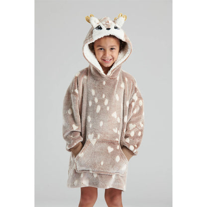 Loungeable Kids Luxury Fleece Reindeer Snuggle Hoodie