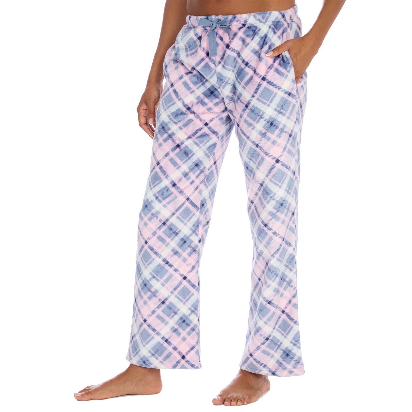 Forever Dreaming Womens Fleece Lounge Pants - Diagonal Check