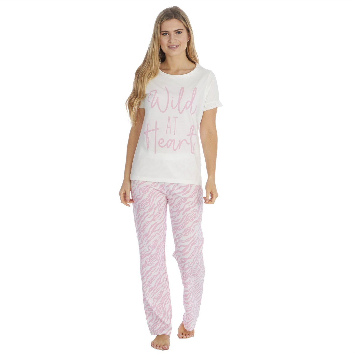 Forever Dreaming Womens 'Wild At Heart' Pyjama Set - Winter White