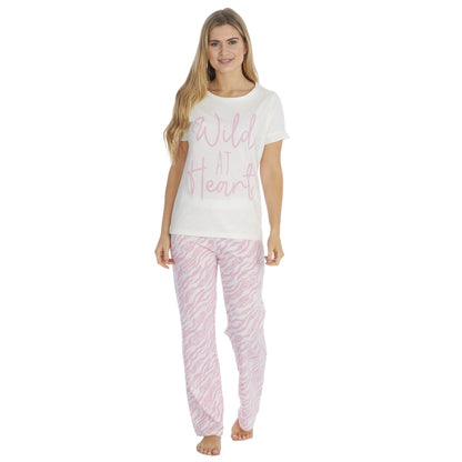 Forever Dreaming Womens 'Wild At Heart' Pyjama Set - Winter White