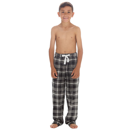 Cargo Bay Boys Fleece Lounge Pants - Charcoal Check