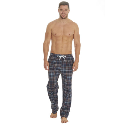 Cargo Bay Mens Yarn Dyed Woven Check Lounge Pants - Denim