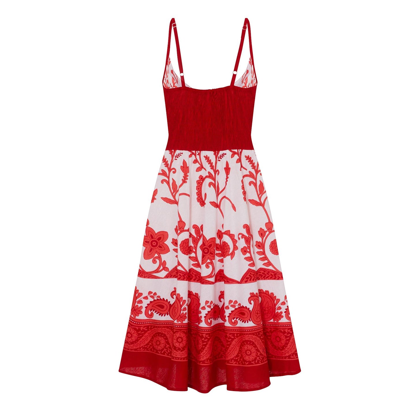 Pistachio Crossover Summer Dress - Red