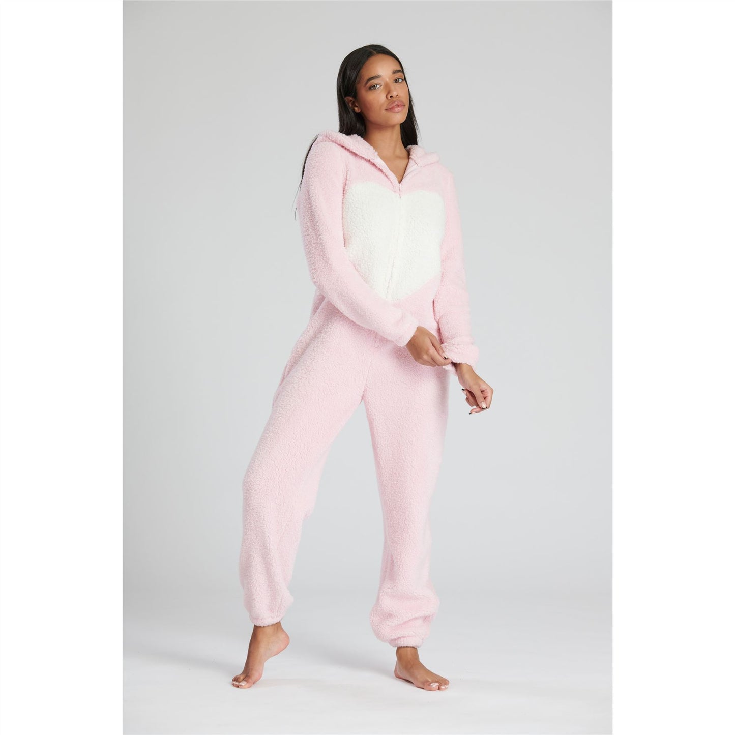 Loungeable Womens Sherpa Fleece Pig Onesie - Pink