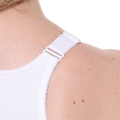 Gemm Front Fastening Racer Back Lace Bra - White Gemm