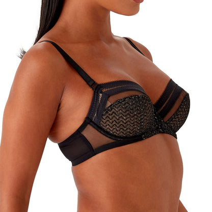 Gossard Contradiction Balcony Bra - Black/Silver Gossard