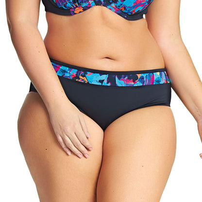 Elomi Abstract Mid Rise Bikini Brief - Black