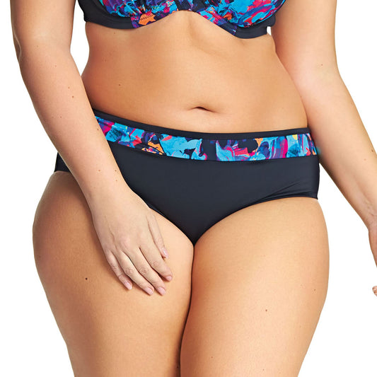 Elomi Abstract Mid Rise Bikini Brief - Black