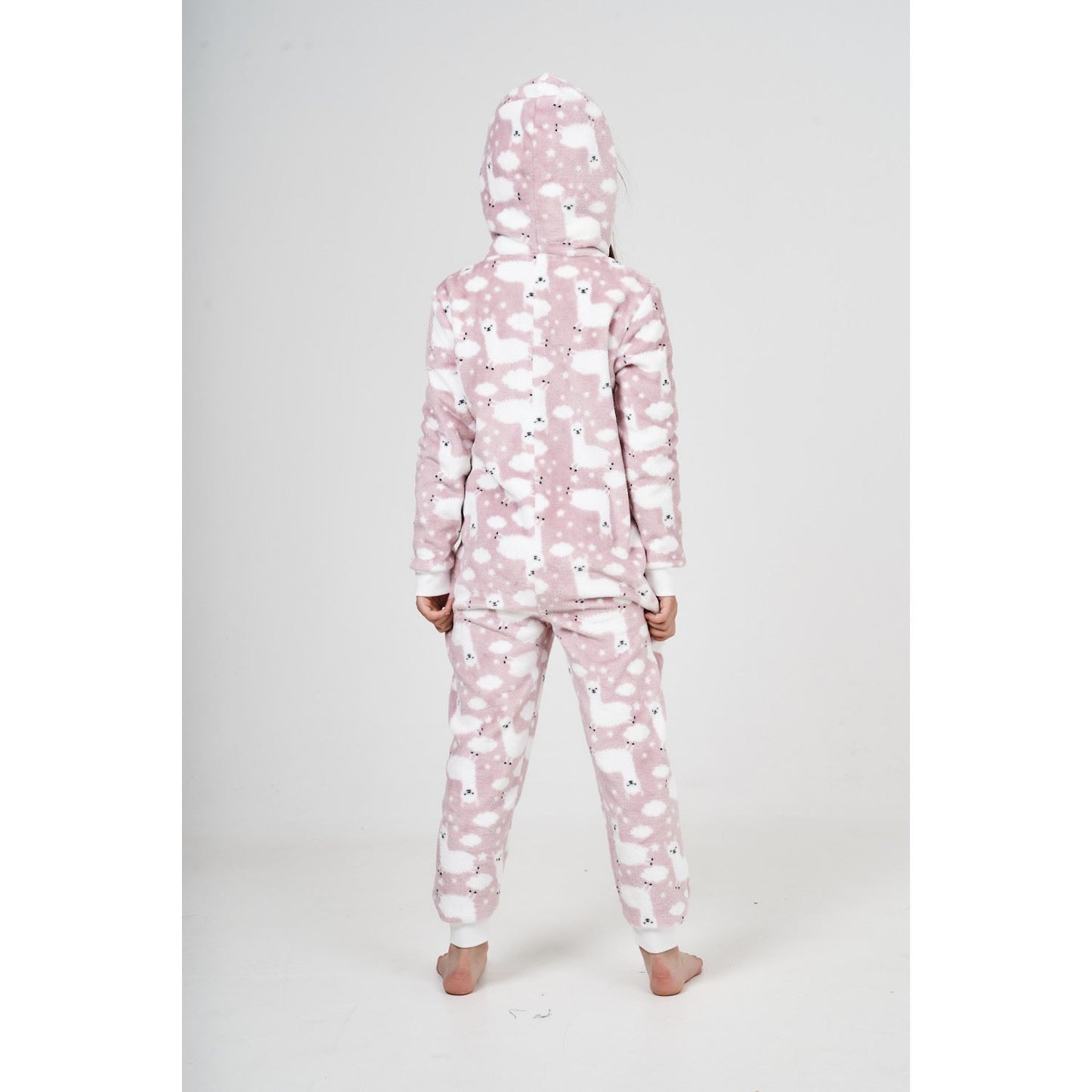 Nifty Kids Llama Fleece Onesie - Pink