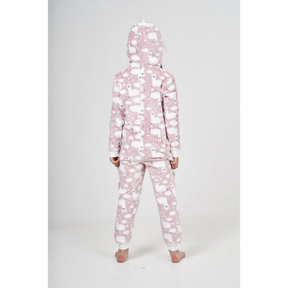Nifty Kids Llama Fleece Onesie - Pink