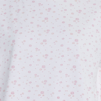 Cottonique Short Sleeve Floral Nightdress - White/Pink Cottonique