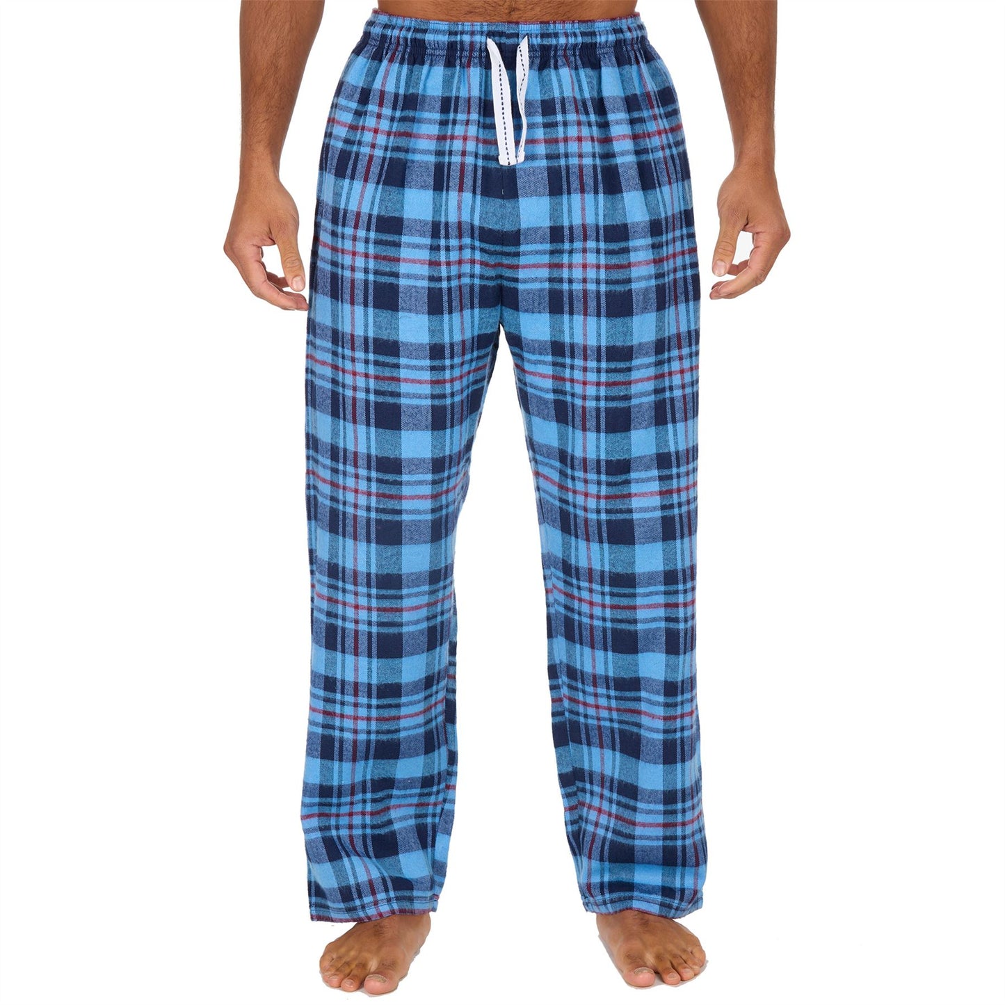 Cargo Bay Mens Check Flannel Lounge Pants - Denim