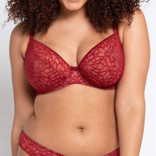 Curvy Kate Love Me Lace Plunge Bra - Claret