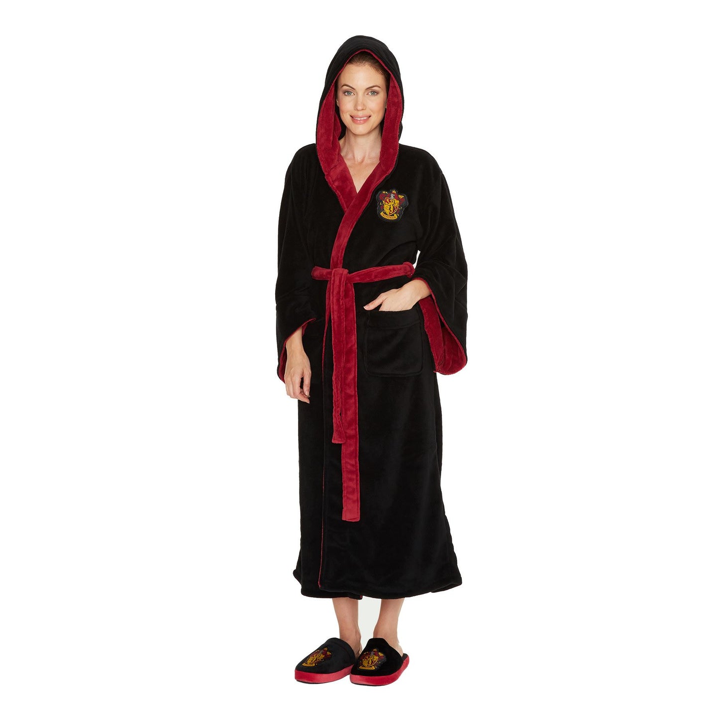 Womens Harry Potter Gryffindor Fleece Robe - Black