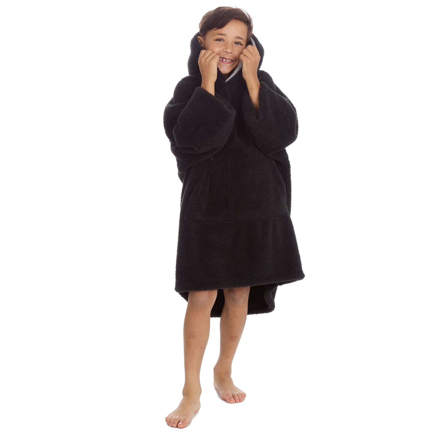 Huggable Hoodie Kids Snuggle Fleece Oversized Hoodie - Black