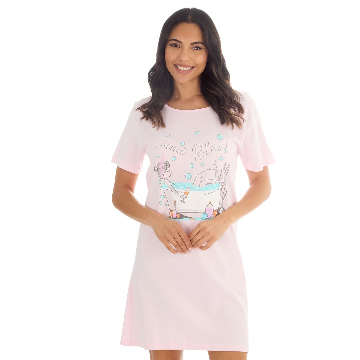 Forever Dreaming '...and Relax' Womens Nightdress - Pink