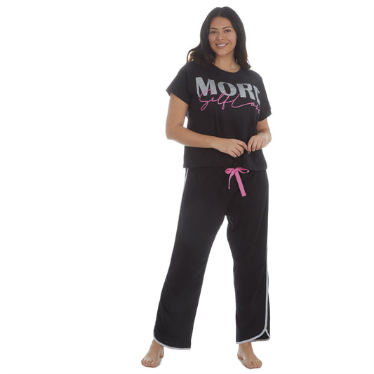 Forever Dreaming Womens 'More Self Love' Pyjama Set - Black
