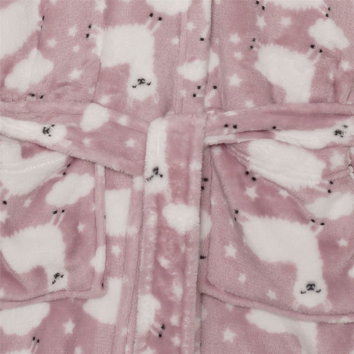 Nifty Kids Llama Fleece Robe - Pink