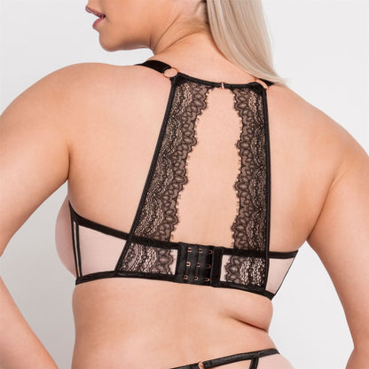 Scantilly Exposed Plunge Bra - Pink/Black