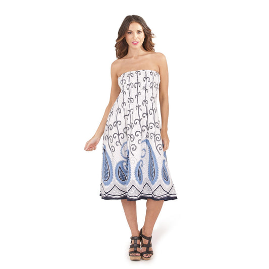 Pistachio 3 In 1 Dress/Skirt - White/Blue