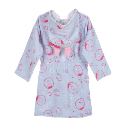 Kids Peppa Pig Fleece Hooded Robe - Blue