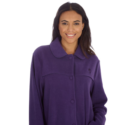 Countess Christie Longer Length Button Housecoat - Purple