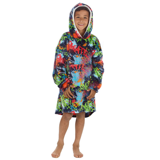 Huggable Hoodie Kids Fleece Oversized Hoodie - Graffiti