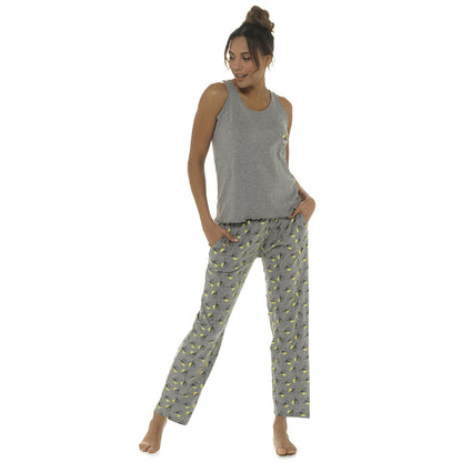 Follow That Dream Womens Gin All Over Print Pyjamas - Grey