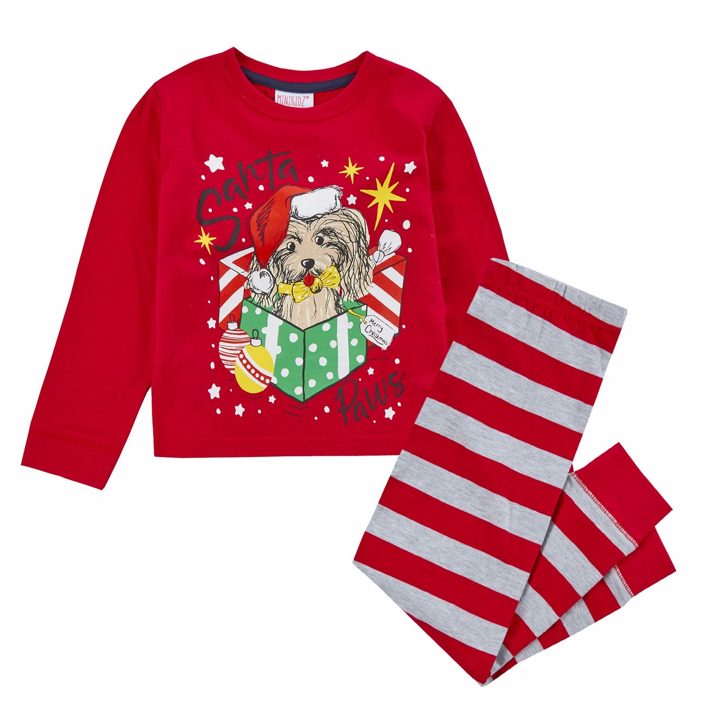 Minikidz Kids Christmas 'Santa Paws' Pyjamas - Red