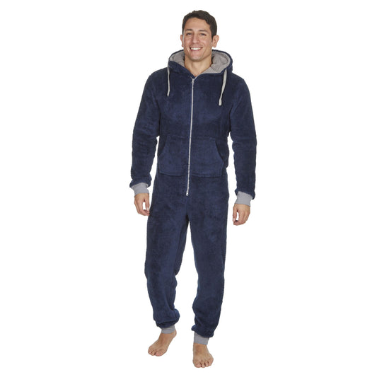 Onezee Mens Snuggle Fleece Onesie - Navy