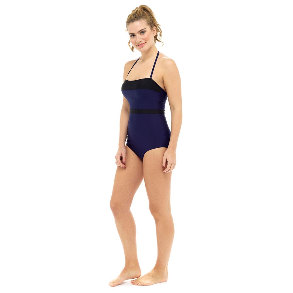 Tom Franks Bandeau Tummy Control Swimsuit - Navy