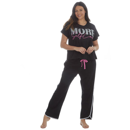 Forever Dreaming Womens 'More Self Love' Pyjama Set - Black