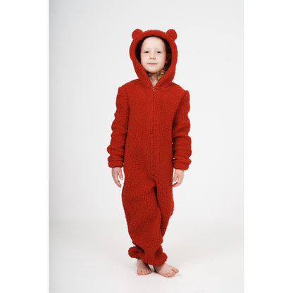 Nifty Kids Sherpa Fleece Onesie - Red
